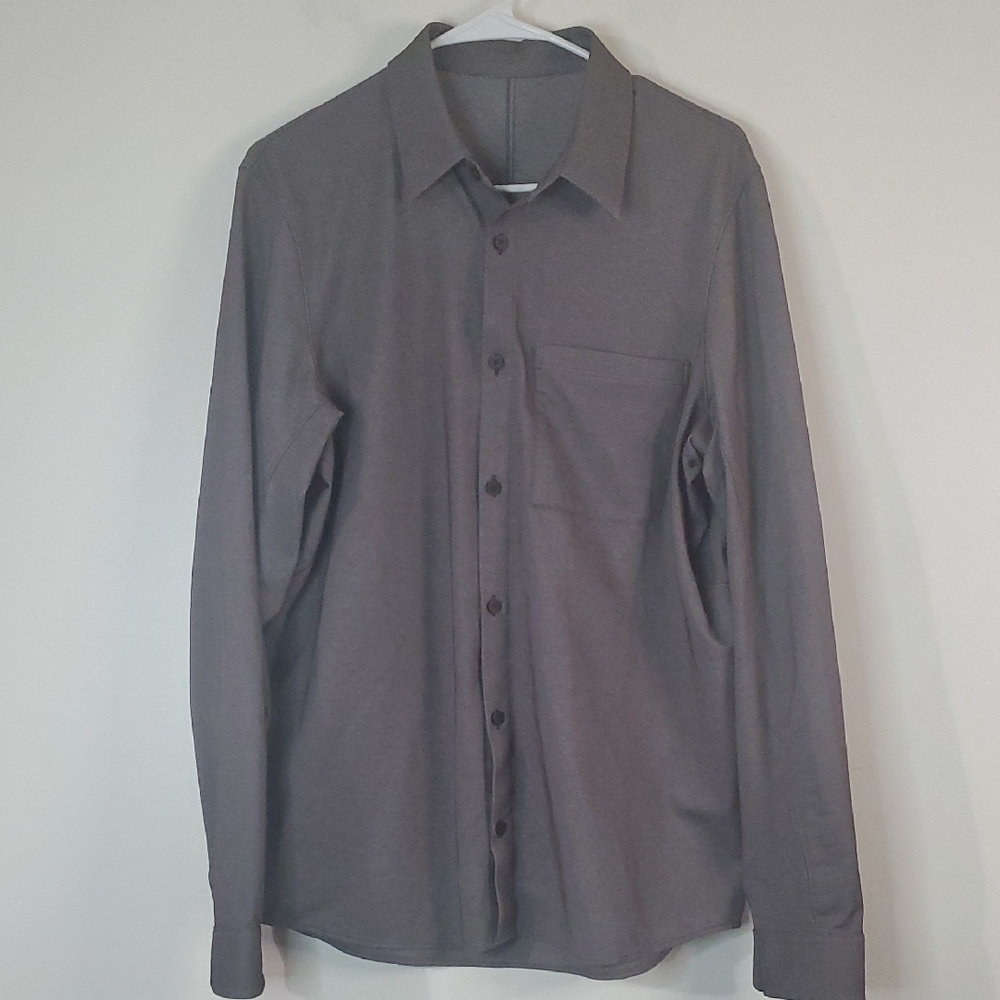 Lululemon Mens Longsleeve Button Down Dress Shirt Size Lg Business Golf Casual